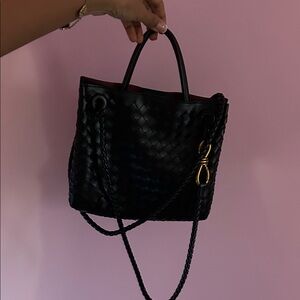 Black Braided Women's Bag